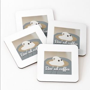 Halloween coffee spooky coaster set
